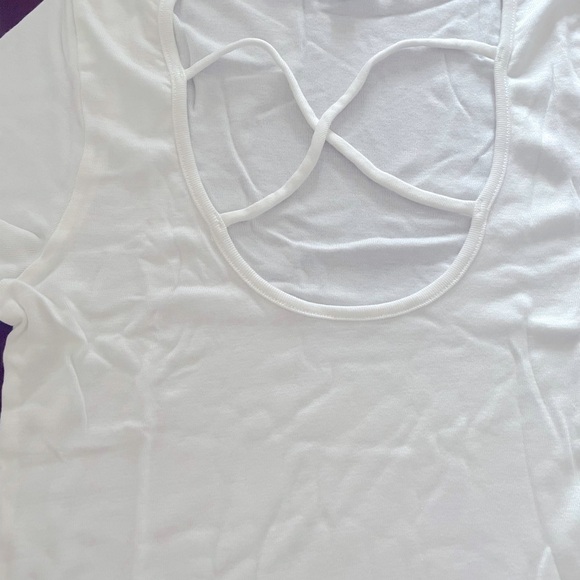 SPLENDID X 1 Cross Front Tee in WHITE - Picture 7 of 9